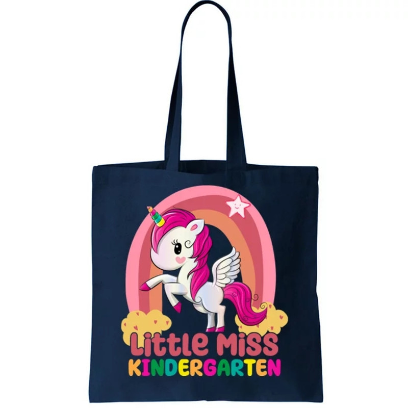 Little Miss Kindergarten Rainbow Unicorn Tote Bag.jpg
