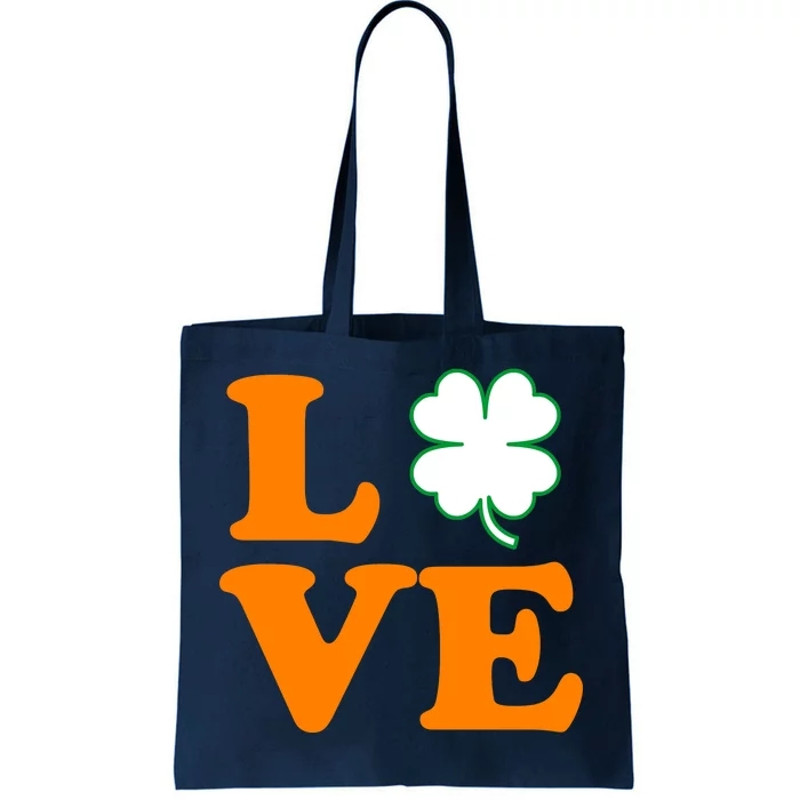 Love Irish Clover Shamrock St. Patrick's Day Tote Bag.jpg