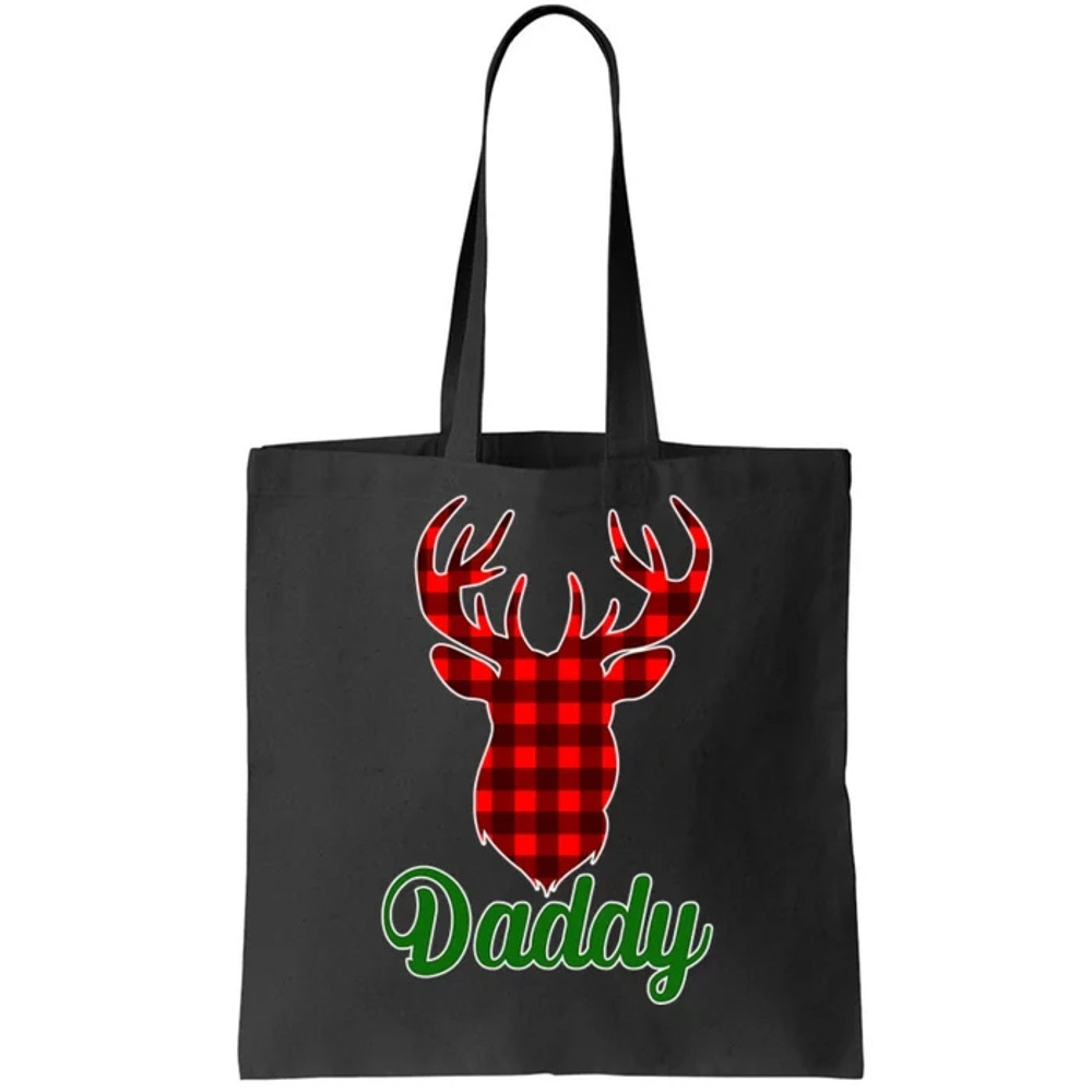 Matching Holiday Family Plaid Reindeer Daddy Tote Bag.jpg