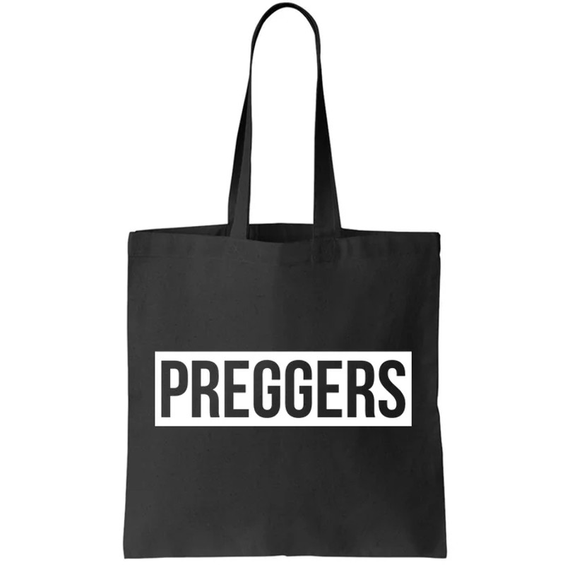 Maternity Slogan Preggers Box Logo Tote Bag.jpg