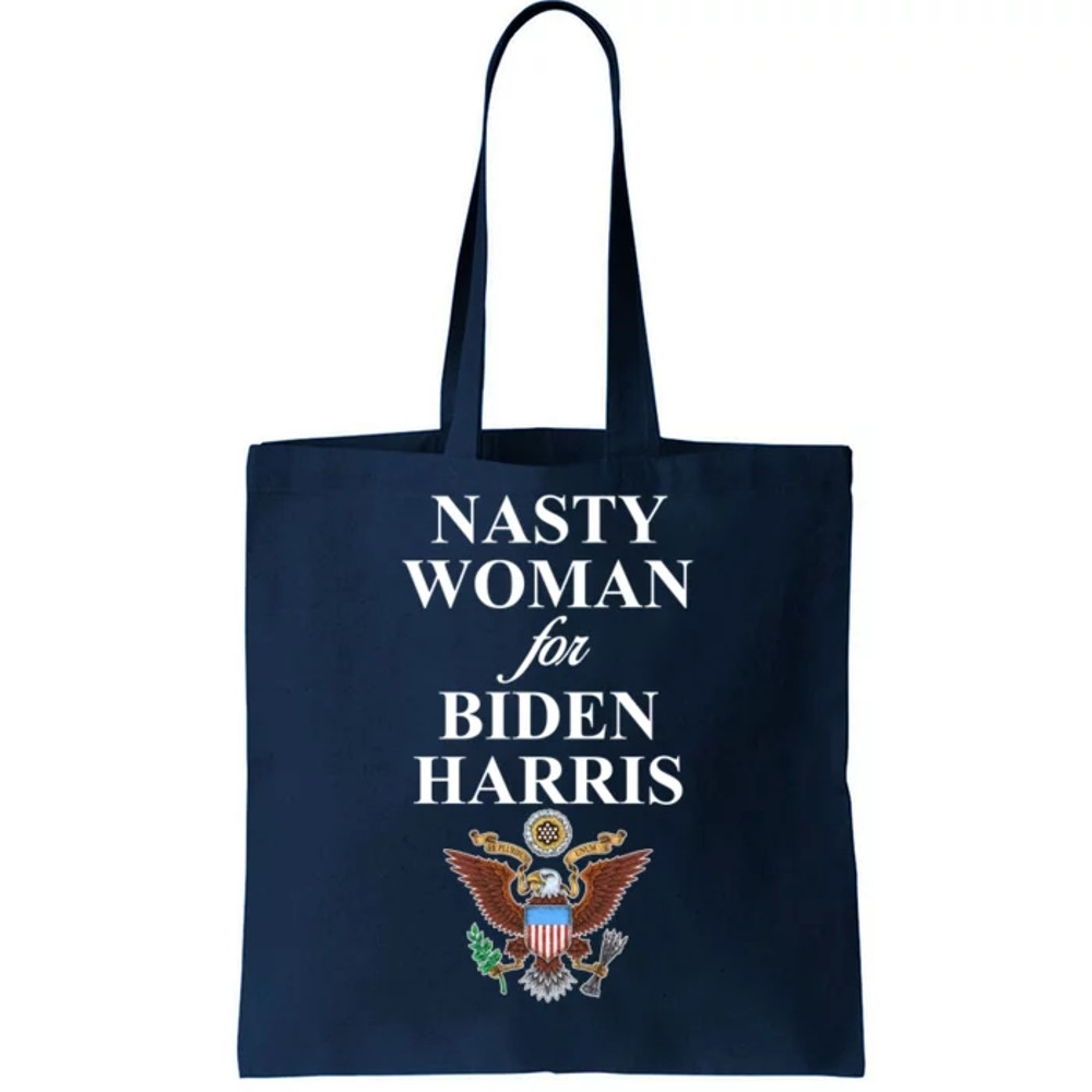 Nasty Woman For Biden Harris Eagle Logo Tote Bag.jpg
