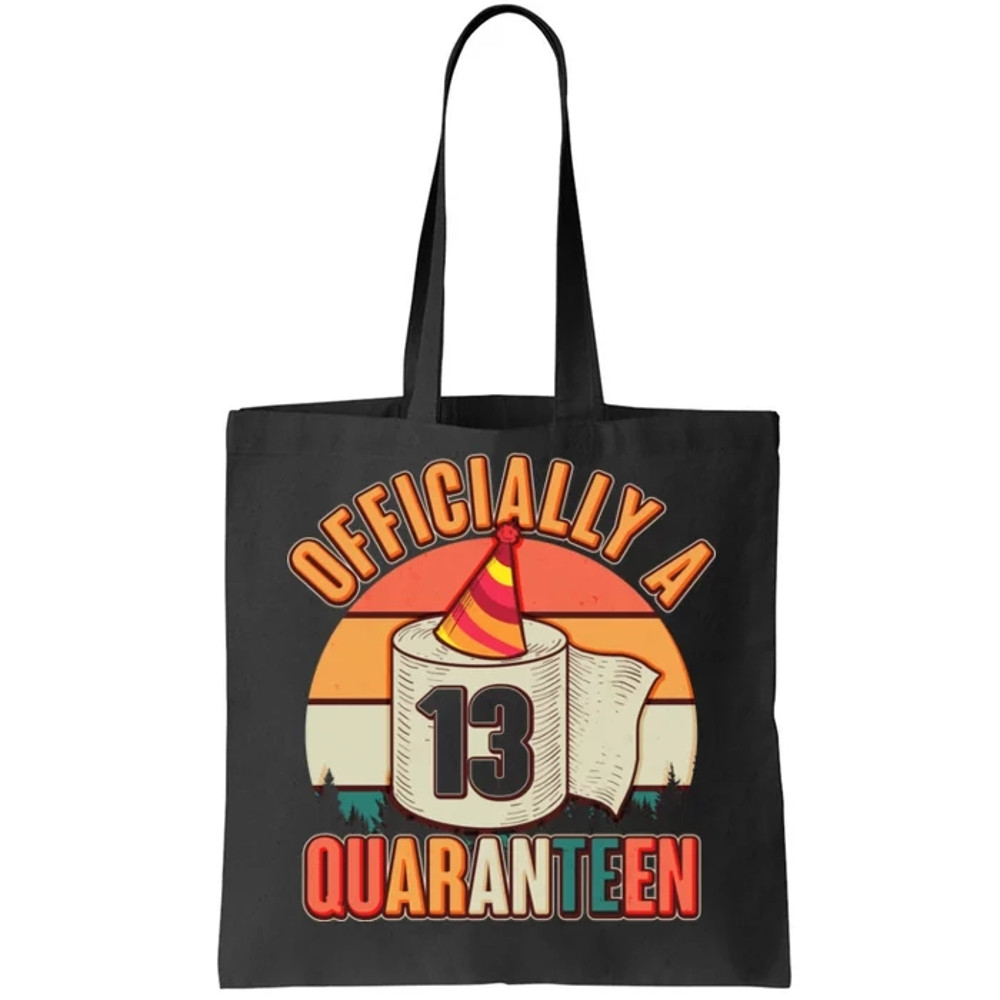 Officially A Quaranteen 13th Birthday Retro Tote Bag.jpg
