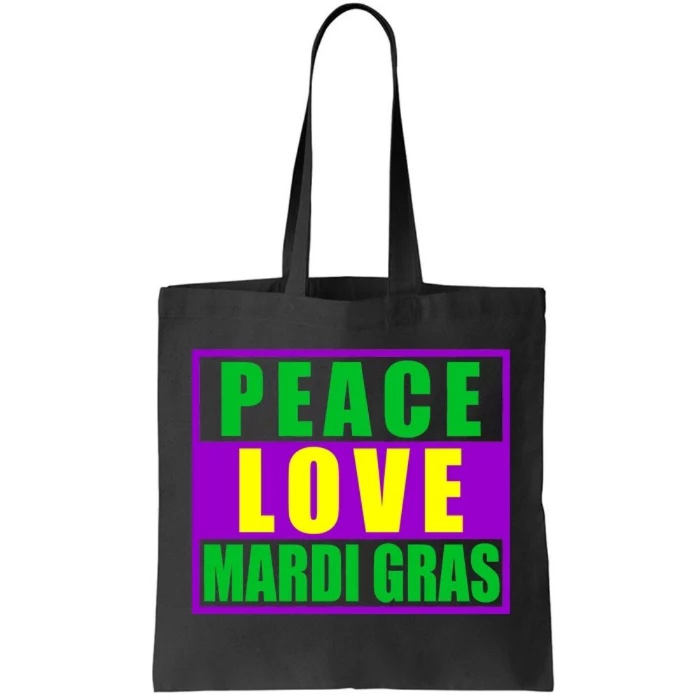 Peace Love Mardi Gras New Orleans Tote Bag.jpg