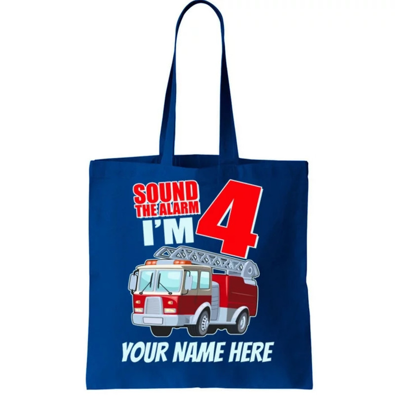 Personalized Custom Name Cute Funny Sound The Alarm I'm 4 Four Tote Bag.jpg