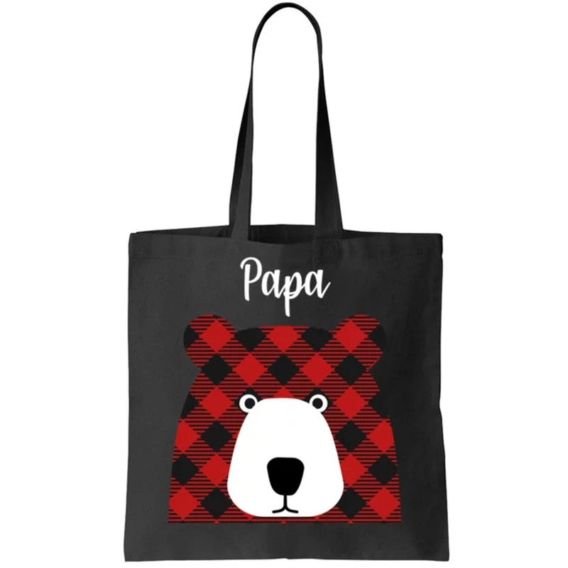 Plaid Pattern Papa Bear Tote Bag.jpg