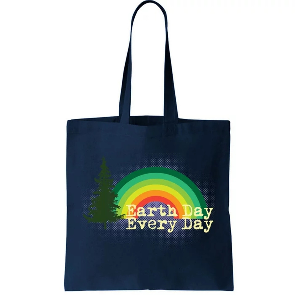 Rainbow Earth Day Every Day Retro Tote Bag.jpg