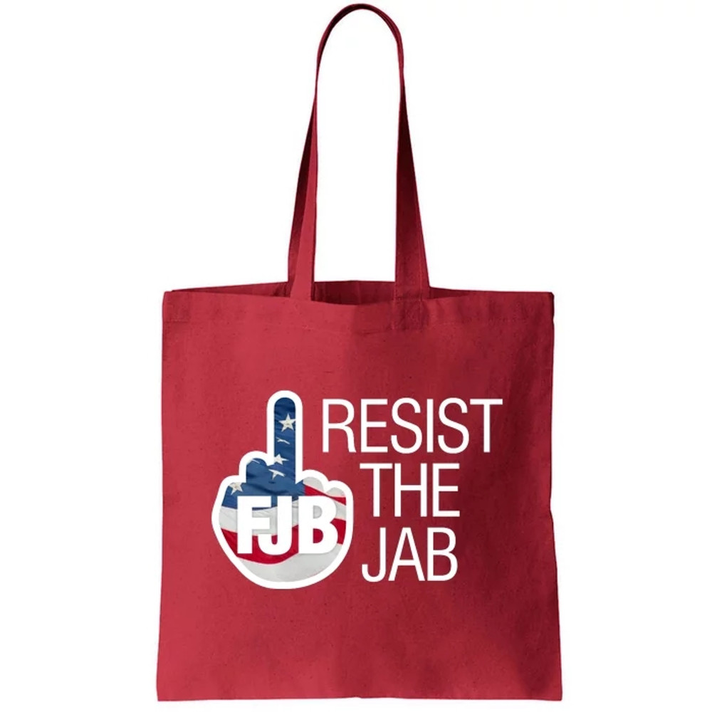 Resist The Jab Flag Logo Kitchenware Front & Back Tote Bag.jpg