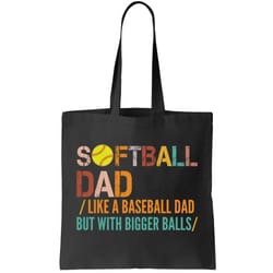 softball dad like a baseball dad vintage tote bag