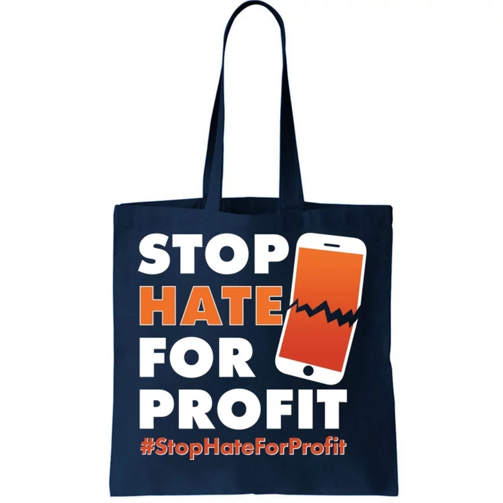 Stop Hate for Profit StopHateForProfit Cracked Cell Phone Tote Bag.jpg