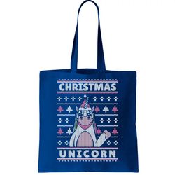 Ugly Christmas Sweater Unicorn Tote Bag