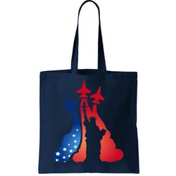 United States Air Force Jets Statue Of Liberty Tote Bag