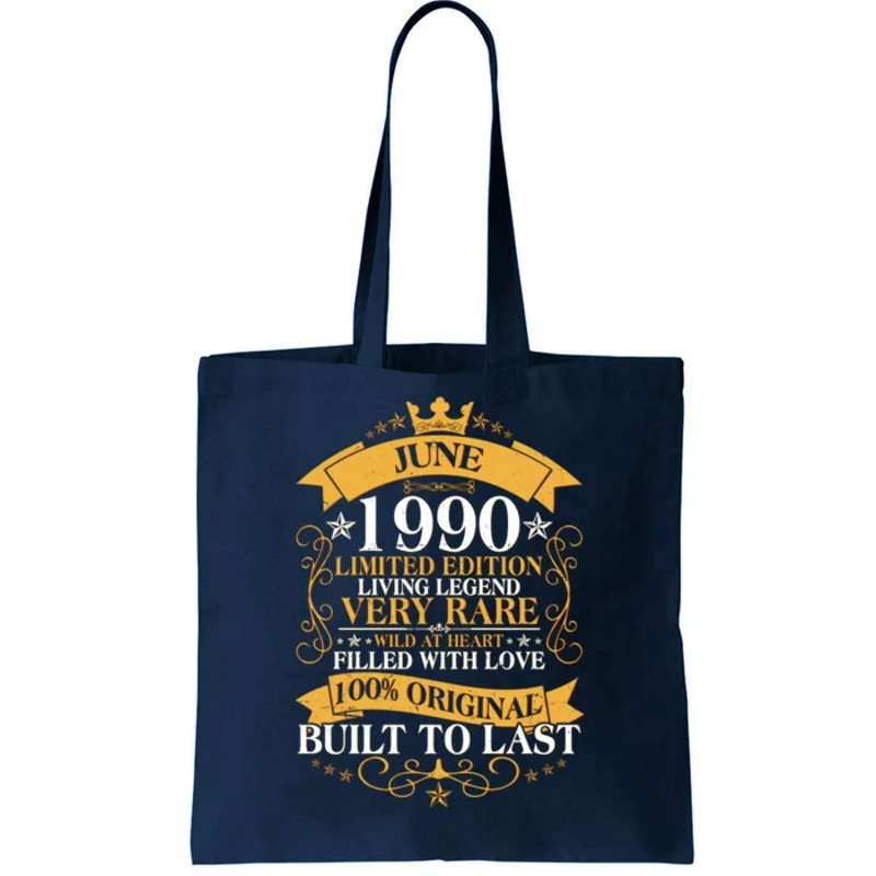 Vintage 1990 Limited Edition June 30th Birthday Tote Bag.jpg