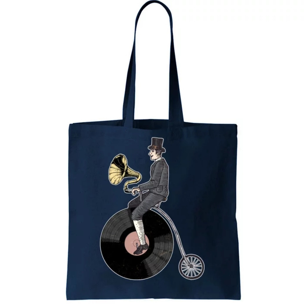 Vintage Penny Farthing Gramophone Tote Bag.jpg