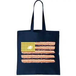 Waffle Bacon USA Flag Tote Bag