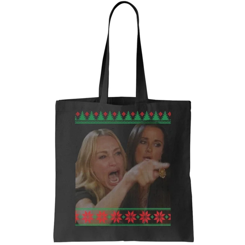 Yelling At Cat Meme Funny Ugly Christmas Tote Bag.jpg
