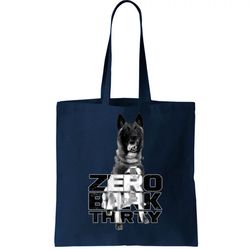 zero bark thirty conan the hero dog tote bag