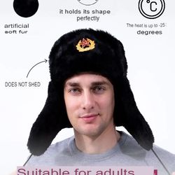 Men's and women's USSR military hat with a winter cockade