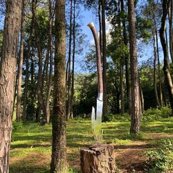 custom handmade long woodcutting viking axe, handmade custom survival knife axe