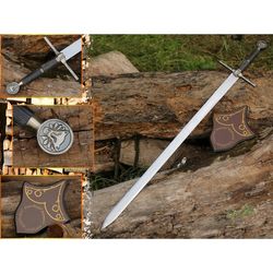 Unveiling The Witcher: Handmade Steel Sword of Geralt with Leather Sheath