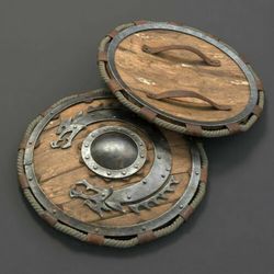 Handmade Valhalla Dragon Shield Wooden Round Shield