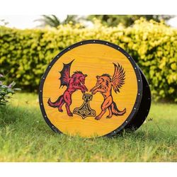 Medieval Viking Shield, Shield Viking Wall Art Gift For Him/ Her Vikings Shield, Wooden Viking Round Shield, Gift him