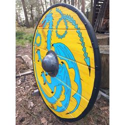 Medieval Viking Shield, Shield Viking Wall Art Gift For Him/ Her Vikings Shield, Wooden Viking Round Shield, Gift