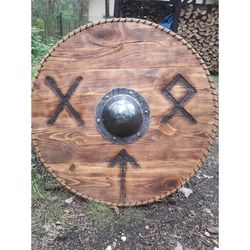 Medieval Viking Shield,Shield Viking Wall Art Gift For Him/ Her Vikings Shield.Wooden Viking Round Shield, Gift