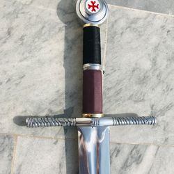 Custom Hand-Forged Viking Medieval Sword with leather sheath