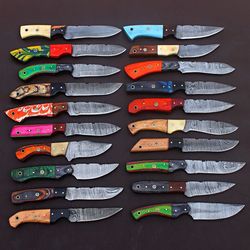 lot of 20 viking custom handmade damascus steel mix hunting edc skinner knife