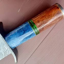 12 inches Handmade Damascus Steel Custom Micarta Wood Handle Camping Knife