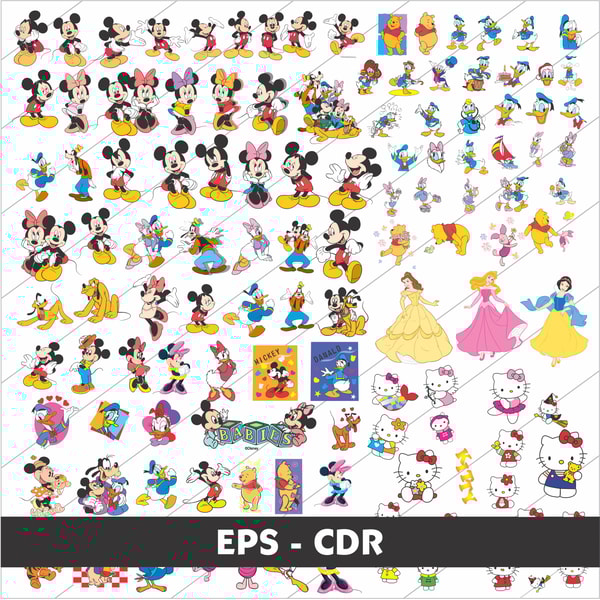 Disney Clipart Vector | CDR - EPS | Instant Download - Inspire Uplift