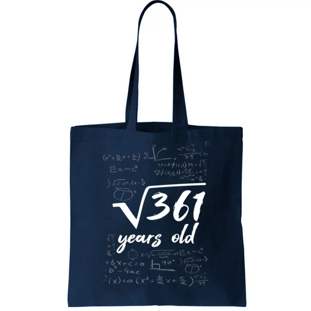 19 Year Old Birthday Math Geek Tote Bag.jpg