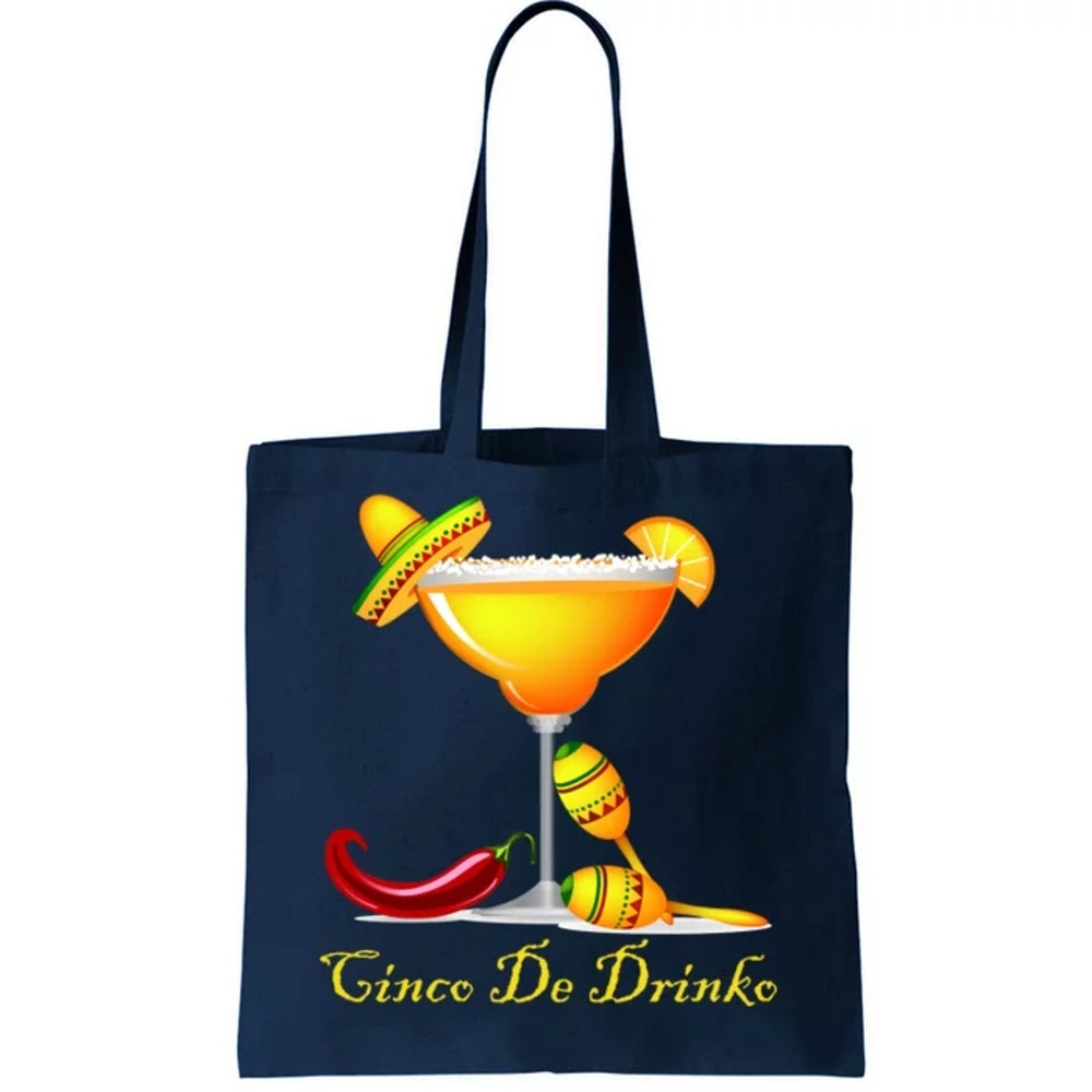 Cinco De Drinko Margarita Mayo Funny Day of the Dead Tote Bag.jpg