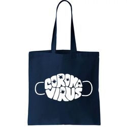 corona virus face mask tote bag