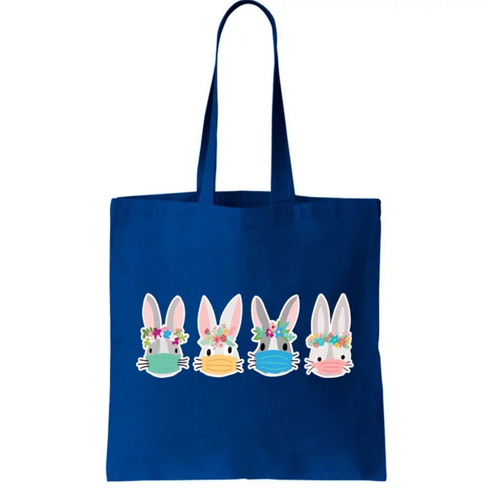 Cute Quarantined Easter Bunnies Wearing Mask Tote Bag.jpg