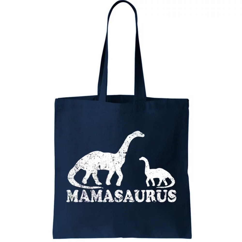 Distressed Mamasaurus Mom Mama Mother Dinosaur Tote Bag.jpg