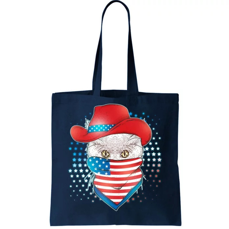 Red White and Blue Cowboy Cat Tote Bag.jpg