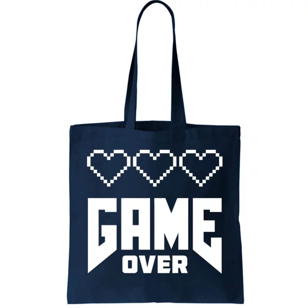 Retro Game Over Out Of Hearts Tote Bag.jpg