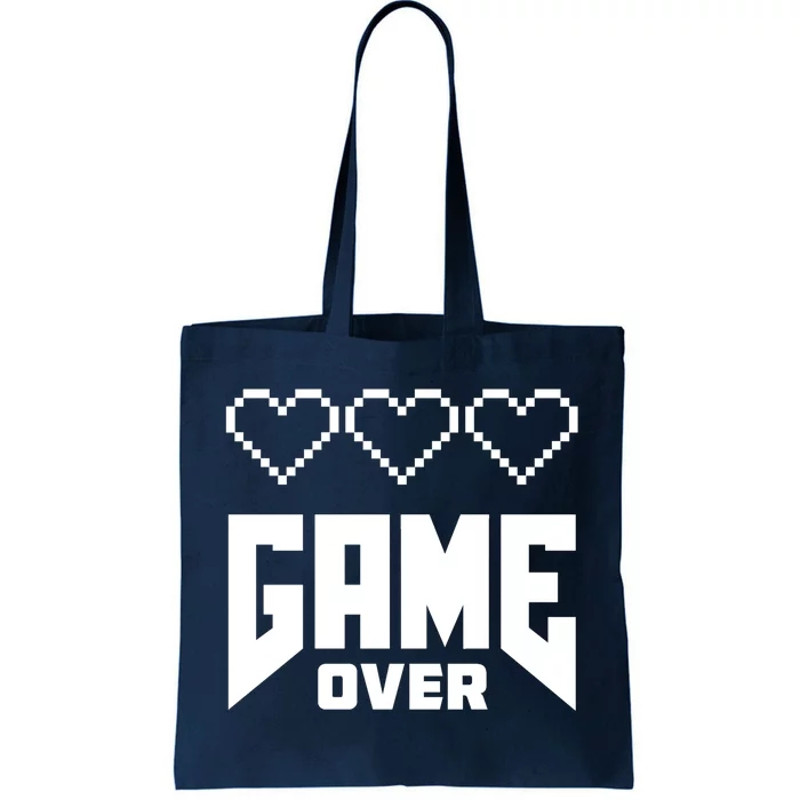 Retro Game Over Out Of Hearts Tote Bag.jpg