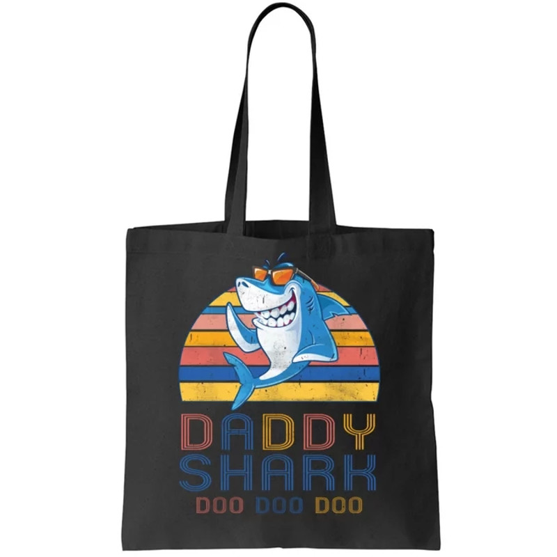 Retro Vintage Daddy Shark Doo Tote Bag.jpg