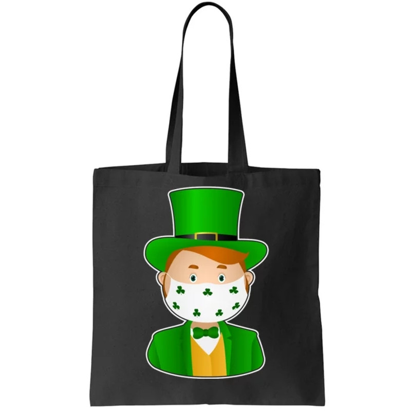 St Pattys Day Quarantine Leprechaun Masked Tote Bag.jpg