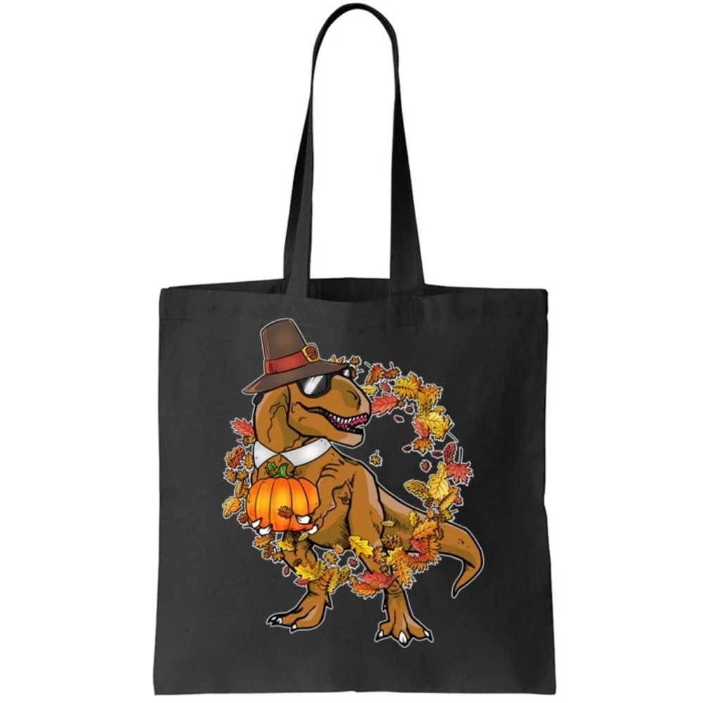 Thanksgiving T-Rex Pilgrim Tote Bag.jpg
