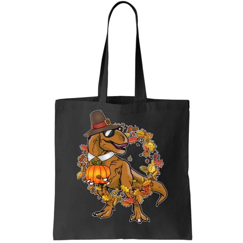 Thanksgiving T-Rex Pilgrim Tote Bag.jpg