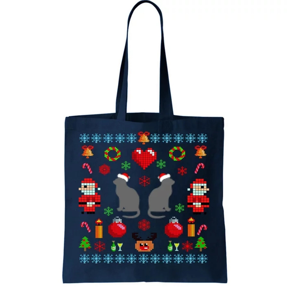 Ugly Cat Christmas Sweater 8 Bit Tote Bag.jpg