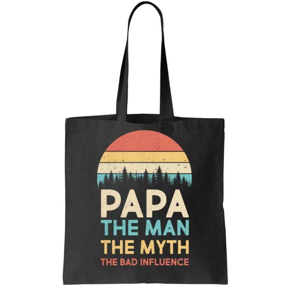 Vintage Papa Man Myth The Bad Influence Tote Bag.jpg