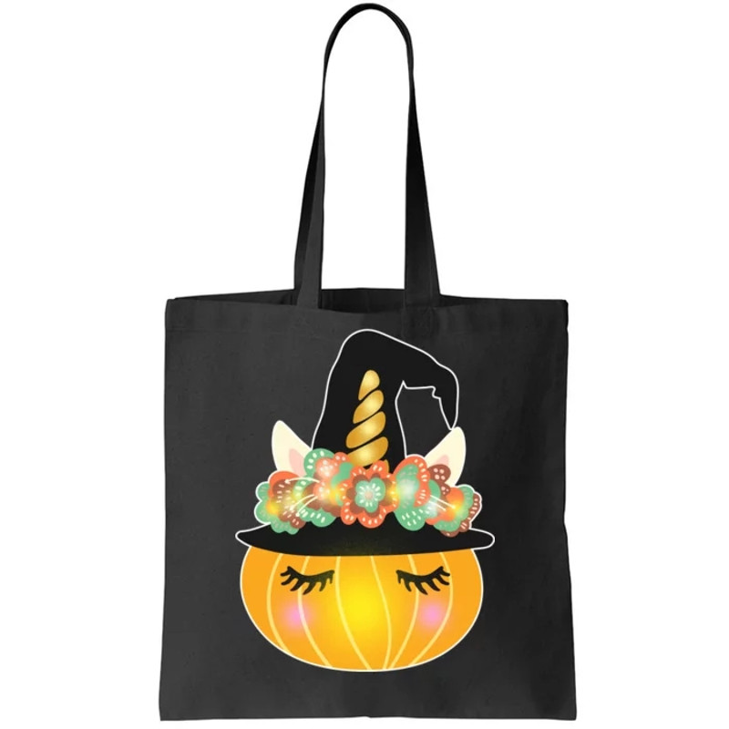 Halloween Uni-Pumpkin Sparkly Cute Tote Bag.jpg