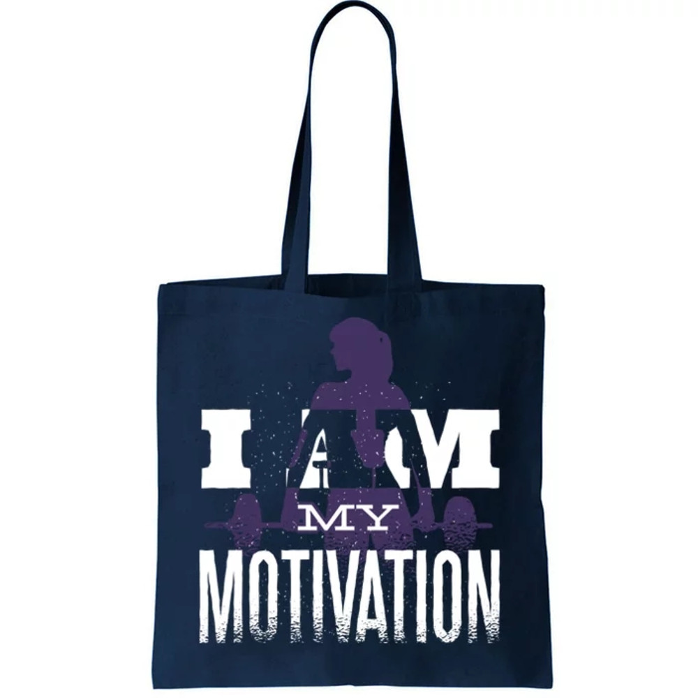 I Am My Motivation Gym Exercise Workout Tote Bag.jpg