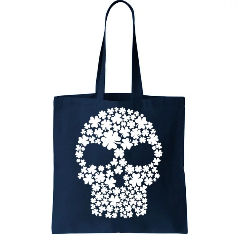 Irish Clovers St. Patrick's Day Skull Tote Bag.jpg