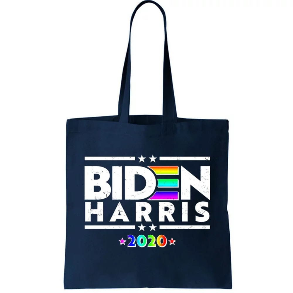 Joe Biden Kamala Harris LGBT Rainbow Stars logo Tote Bag.jpg