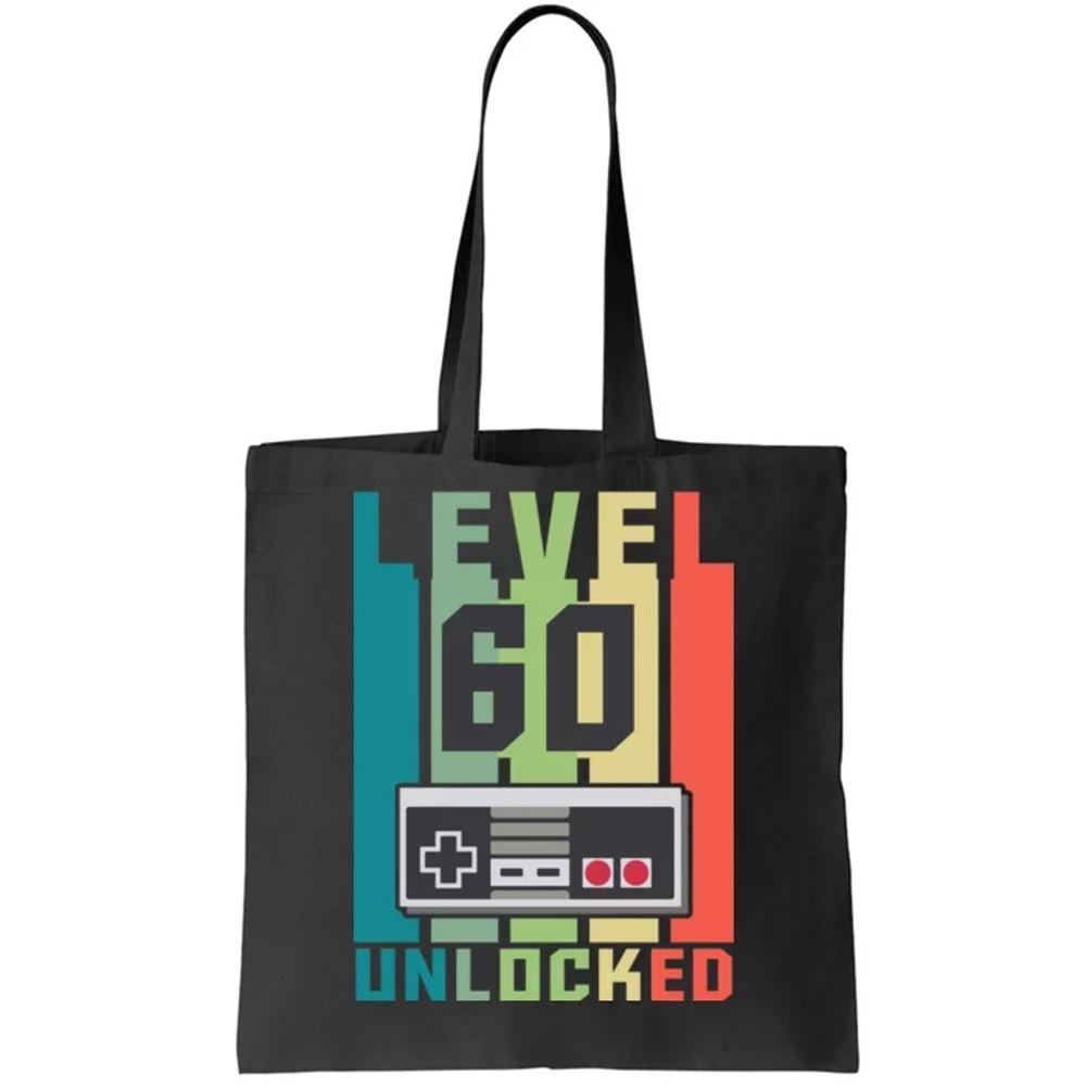 Level 60 Unlocked Funny Retro Gamer Birthday Tote Bag.jpg
